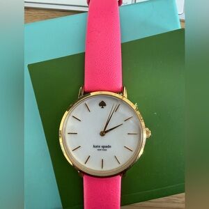 Kate Spade Gold Watch with Neon Pink Strap